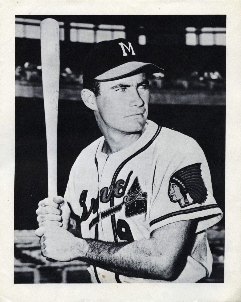 Joe Adcock - Milwaukee Braves - batting stance - B/W - AdcockJoe-1160.jpg - 8x10