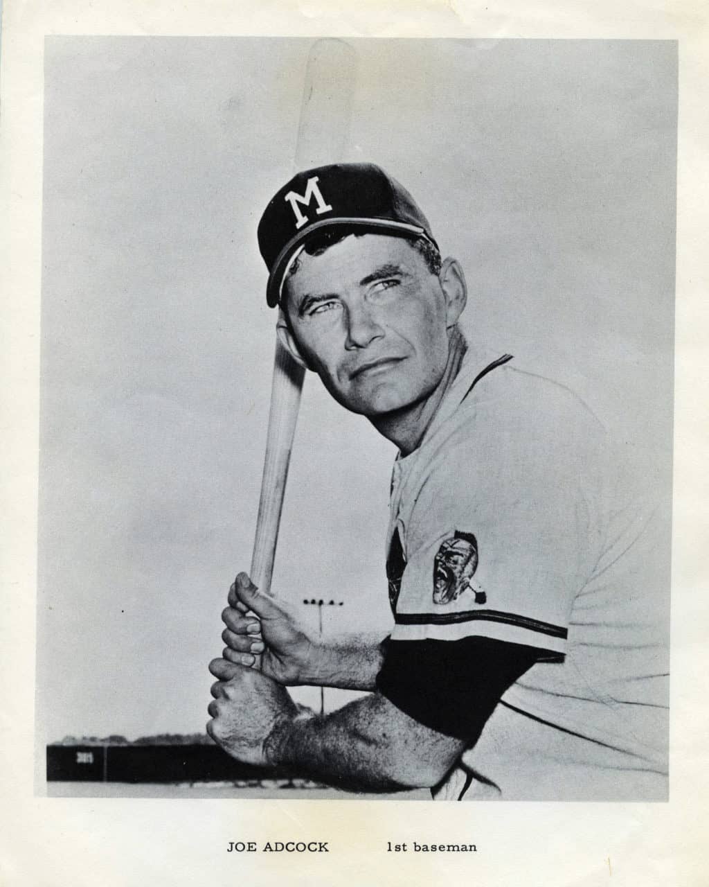 Joe Adcock - Milwaukee Braves - batting stance - B/W - AdcockJoe-2161.jpg - 8x10