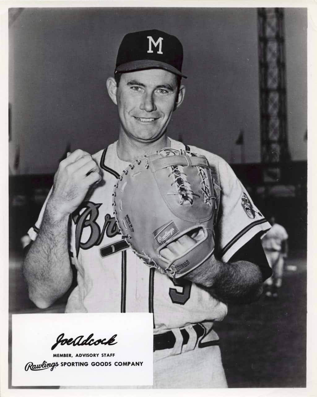 Joe Adcock - Atlanta Braves - upper body - B/W - AdcockJoe-3973.jpg - 8x10