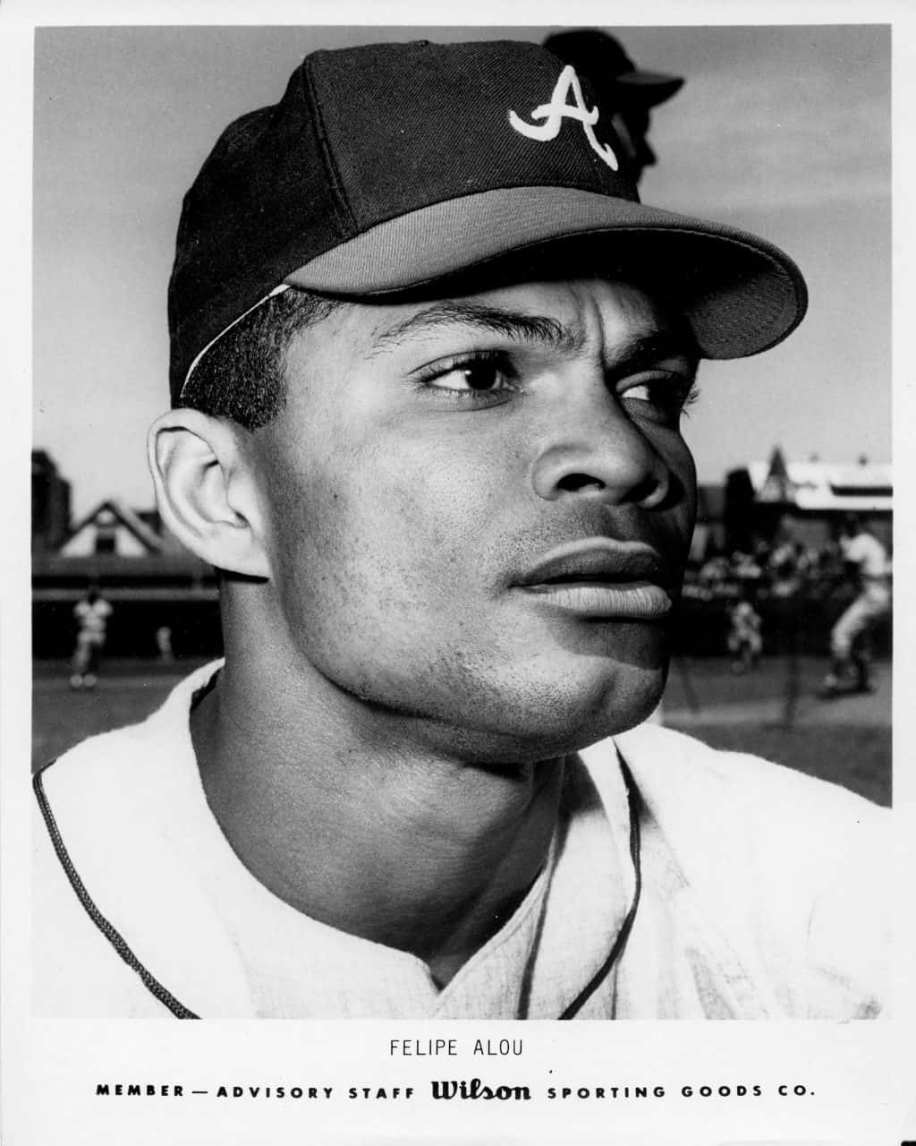 Felipe Alou - Atlanta Braves - head - B/W - AlouFelipe870.jpg - 8x10