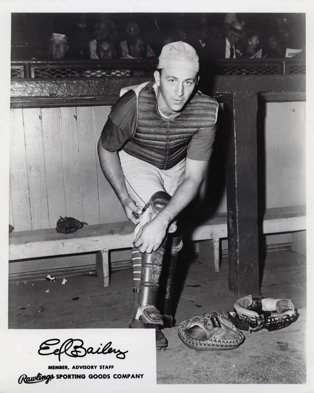 Ed Bailey - SanFrancisco Giants - catching crouch - B/W - BaileyEd-2979.jpg - 8x10