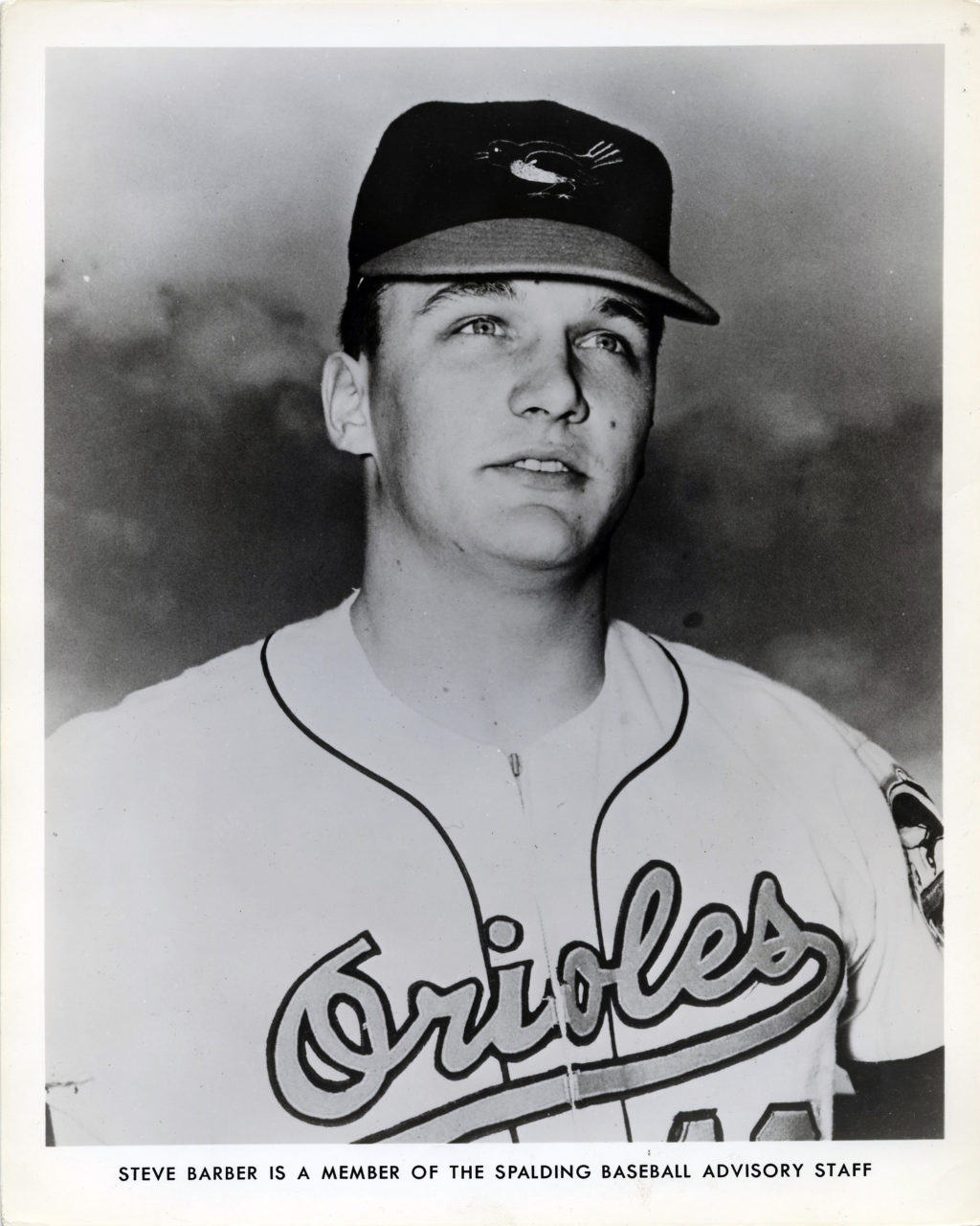 Steve Barber - Baltimore Orioles - head - B/W - BarberSteve888.jpg - 8x10