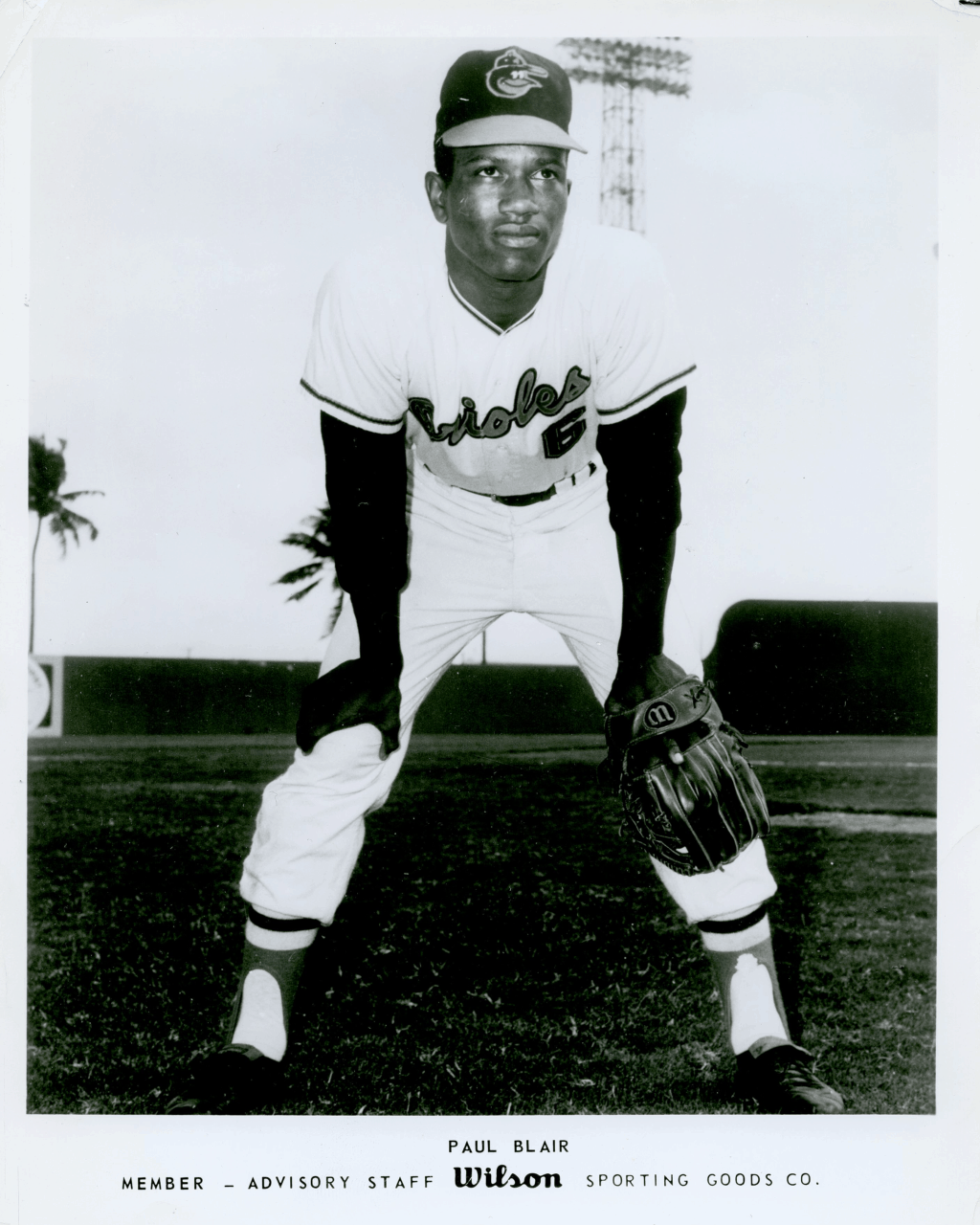 Paul Blair - Baltimore Orioles - full length - B/W - BlairPaul.png - 8x10