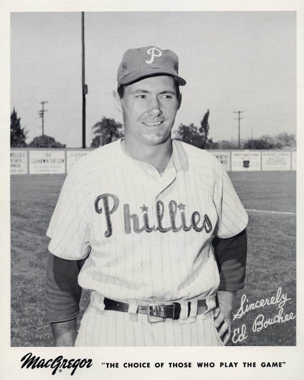 Ed Bouchee - Philidelphia Phillies - upper body - B/W - BoucheeEd108.jpg - 8x10