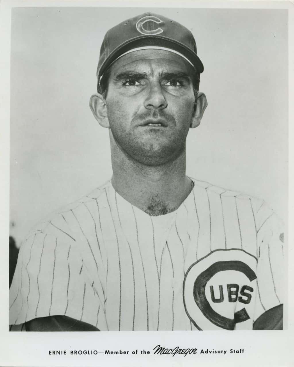 Ernie Brolio - Chicago Cubs - head - B/W - BrolioErnie110.jpg - 8x10