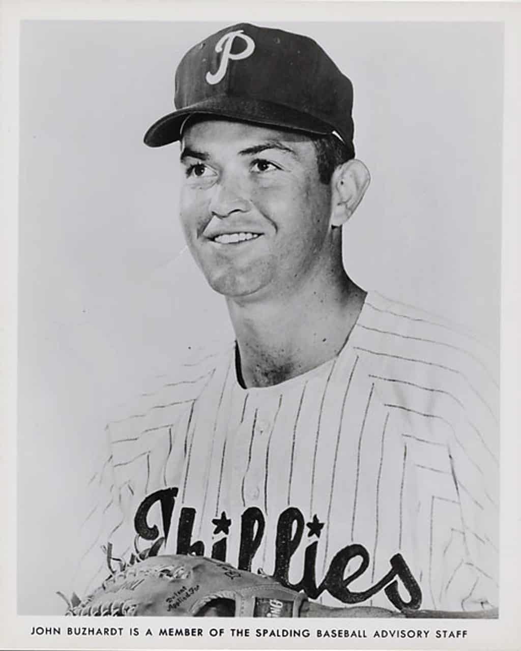 John Buzhardt - Philadelphia Phillies - head - B/W - BuzhardtJohn.jpg - 8x10