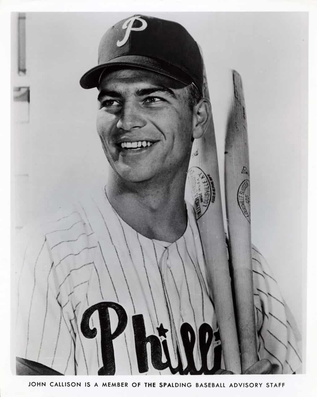 Johnny Callison - Philadelphia Phillies - bat on shoulder - B/W - CallisonJohnny899.jpg - 8x10