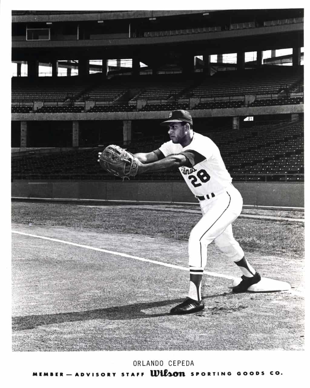 Orlando Cepeda - St. Louis Cardinals - fielding - B/W - CepedaOrlando-1768.jpg - 8x10