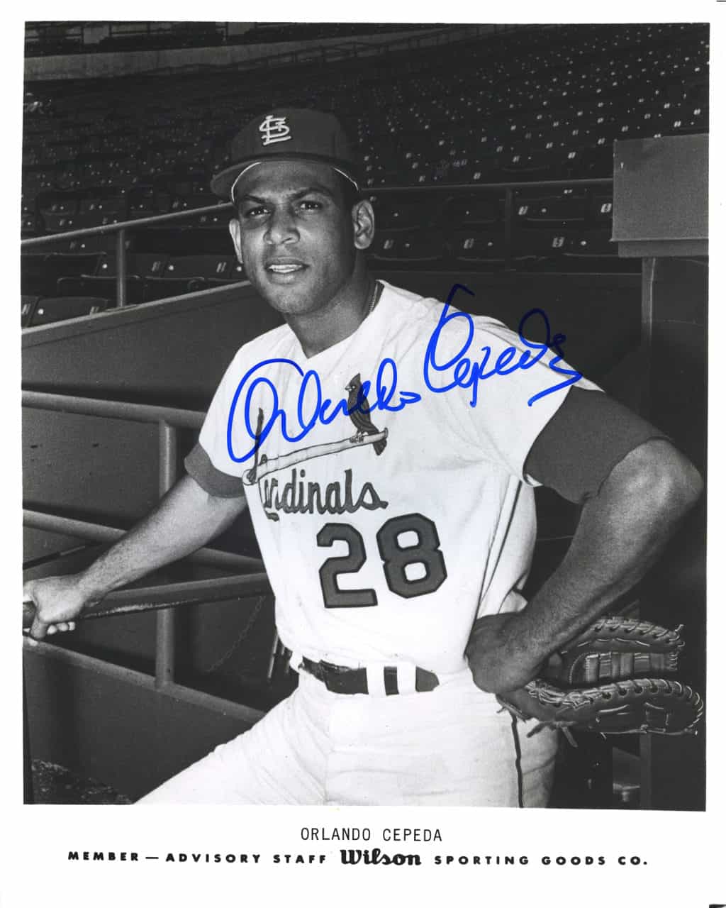 Orlando Cepeda - St. Louis Cardinals - dugout - B/W - CepedaOrlando-1769.jpg - 8x10