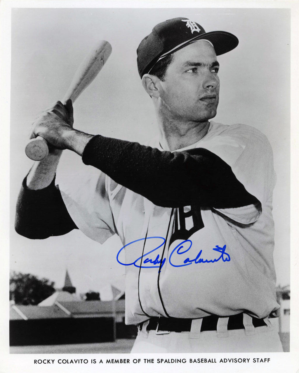 Rocky Colavito - Detroit Tigers - upper body batting - B/W - ColavitoRocky-3902.jpg - 8x10