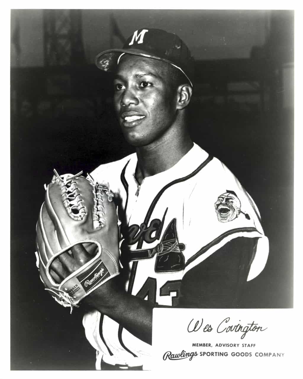 Wes Covington - Atlanta Braves - upper body - B/W - CovingtonWes001.jpg - 8x10