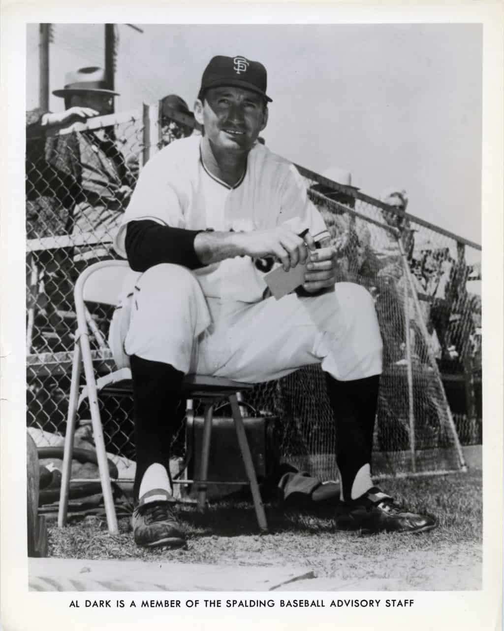 Alvin Dark - San Francisco Giants - sitting - B/W - DarkAl-1907.jpg - 8x10