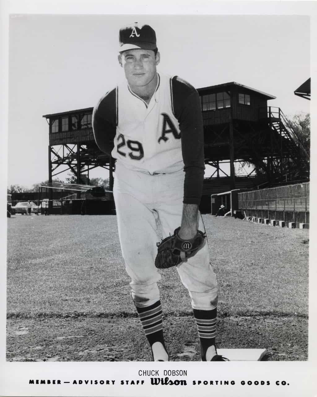 Chuck Dobson - Oakland Athletics - full length - B/W - DobsonChuck777.jpg - 8x10