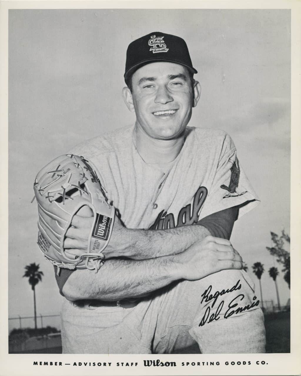 Del Ennis - St. Louis Cardinals - upper body - B/W - EnnisDel781.jpg - 8x10