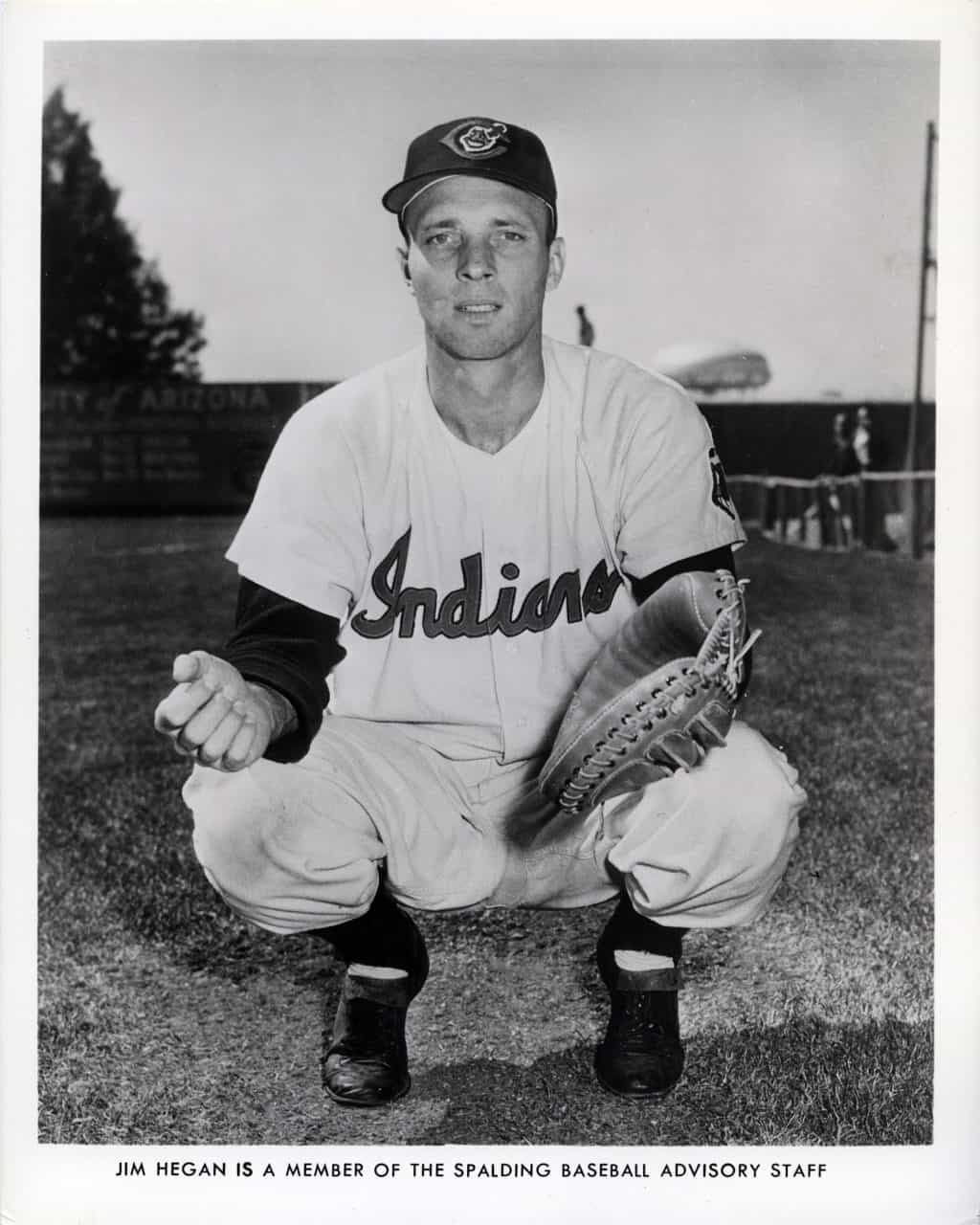 Jim Hegan - Cleveland Indians - catching crouch - B/W - HeganJim924.jpg - 8x10