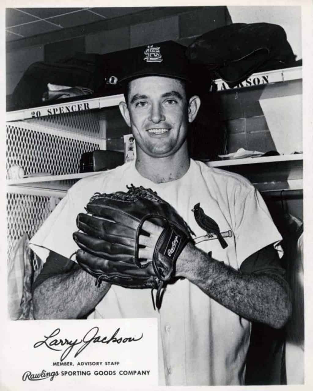 Larry Jackson - St. Louis Cardinals - Locker Room - B/W - JacksonLarry-4.jpg - 8x10