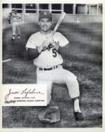 Jim Lefebver - Los Angeles Dodgers - kneeling bat on shoulder - B/W - LefebverJim-1036.jpg - 8x10