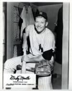 Mickey Mantle - New York Yankees - seated with bat & glove - B/W - MantleMickey-5041.jpg - 8x10