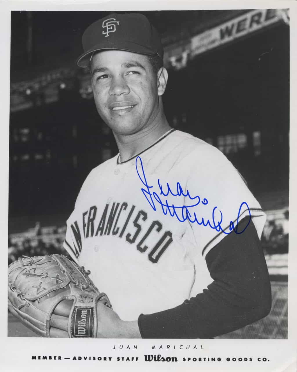 Juan Marichal - San Francisco Giants - upper body - B/W - MarichalJuan816.jpg - 8x10