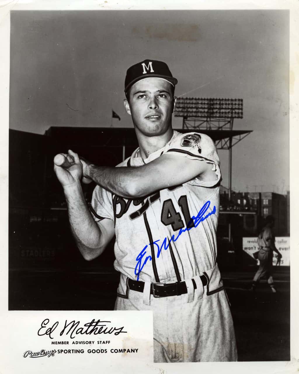 Eddie Matthews - Atlanta Braves - Head shot - B/W - MatthewsEddie-4047.jpg - 8x10