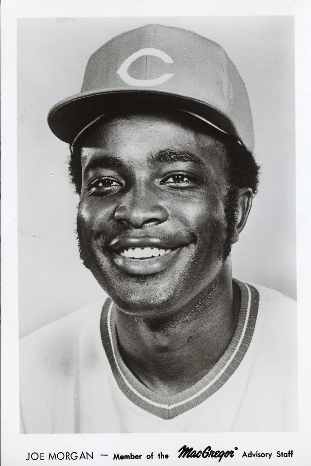 Joe Morgan - Cincinatti Reds - head - B/W - MorganJoe256.jpg - 5x7