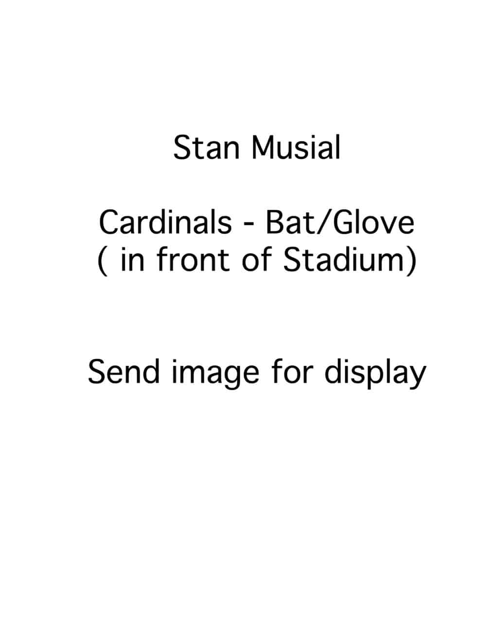Stan Musial - St. Louis Cardinals - kneeling on bat glove in front-Busch stadium - B/W - MusialStan-10.jpg - 8x10