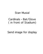 Stan Musial - St. Louis Cardinals - kneeling on bat glove in front-Busch stadium - B/W - MusialStan-10.jpg - 8x10