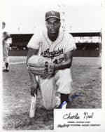 Charlie Neal - Los Angeles Dodgers - kneeeling - B/W - NealCharlie-1061.jpg - 8x10
