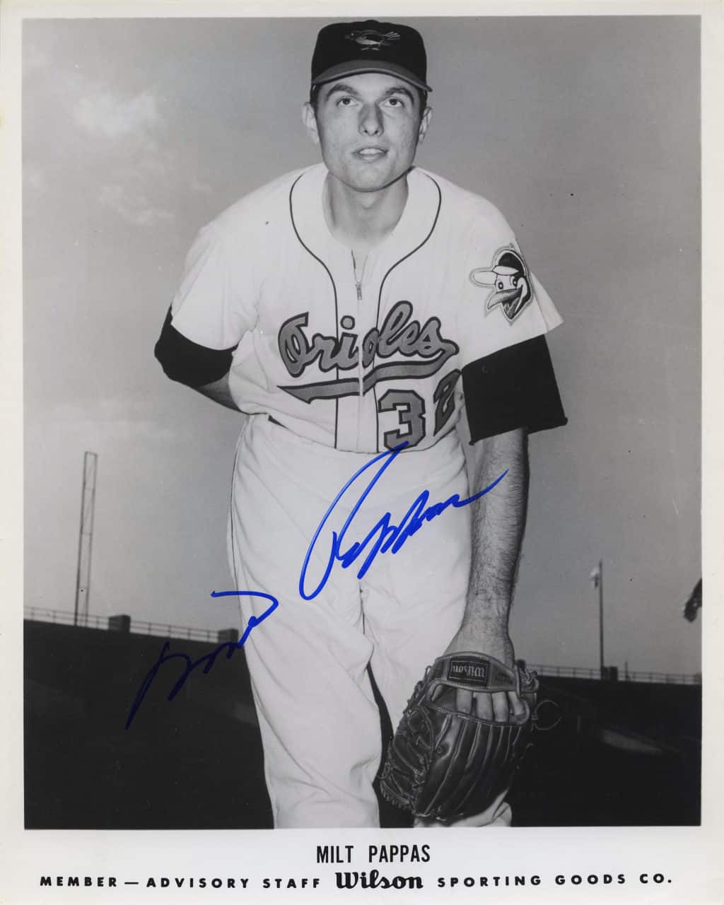 Milt Pappas - Baltimore Orioles - pitching knees up - B/W - PappasMilt-2836.jpg - 8x10