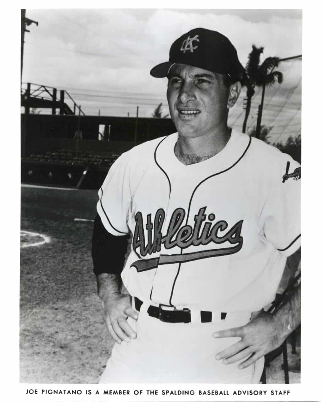 Joe Pignatano - Oakland Athletics - hands on hip - B/W - PignatanoJoe.jpg - 8x10