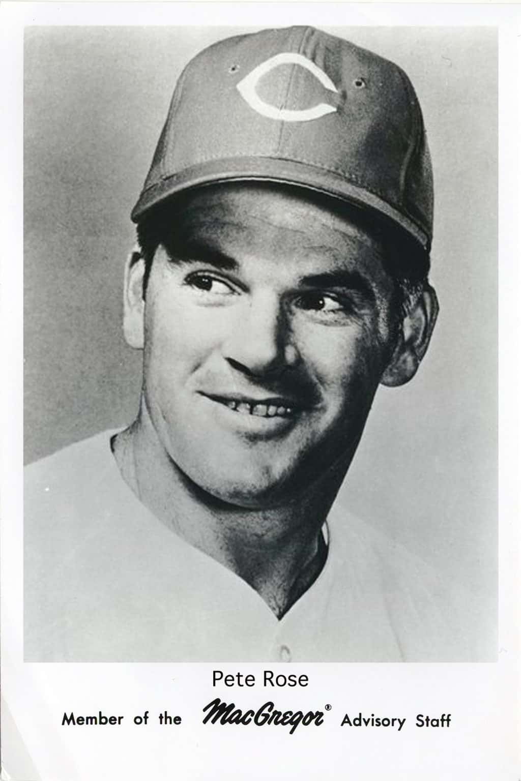 Pete Rose - Cincinatti Reds - head - B/W - RosePete-3.jpg - 5x7