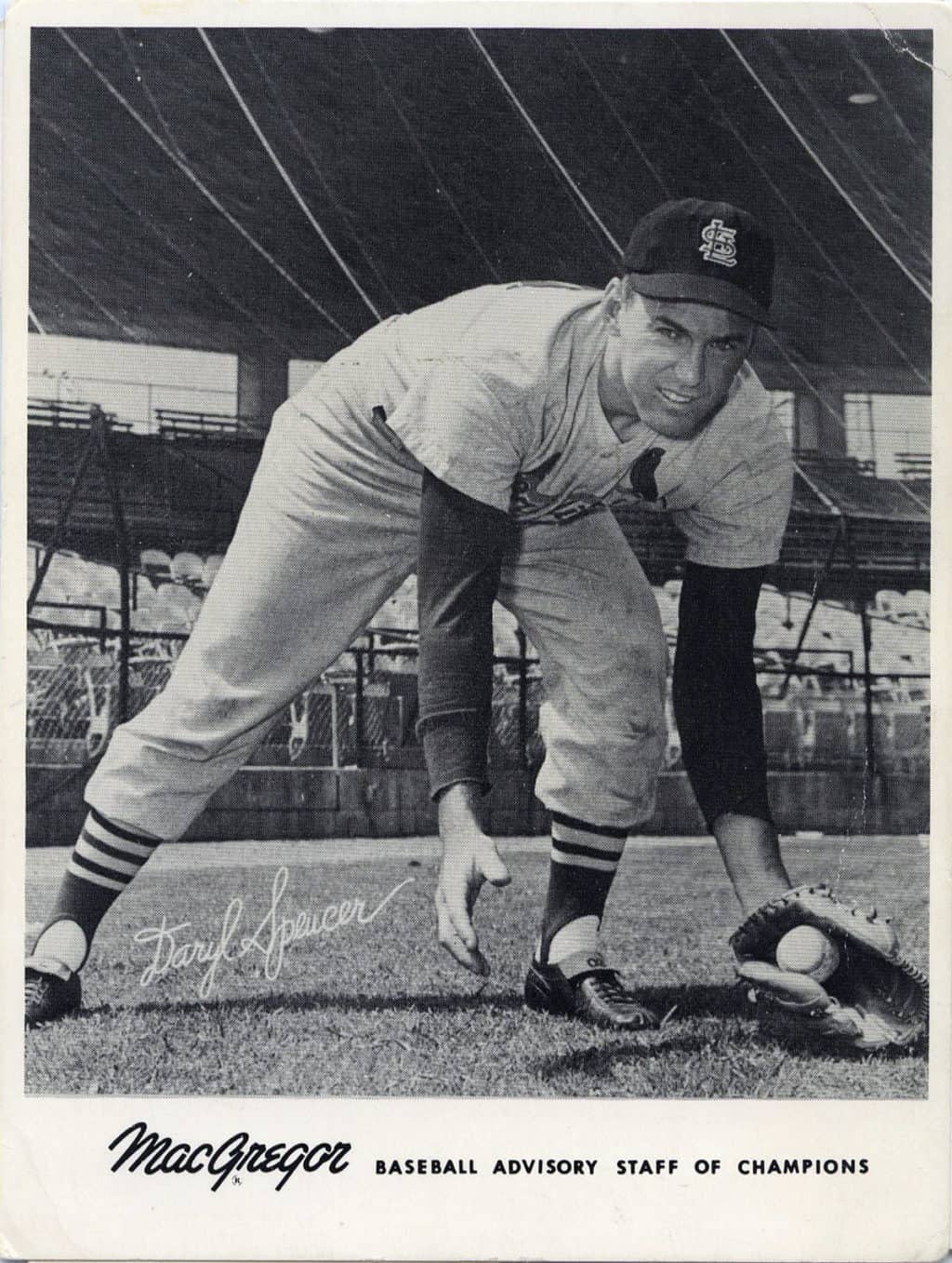 Daryl Spencer - St. Louis Cardinals - Fielding - B/W - SpencerDaryl-1.jpg - 4x5