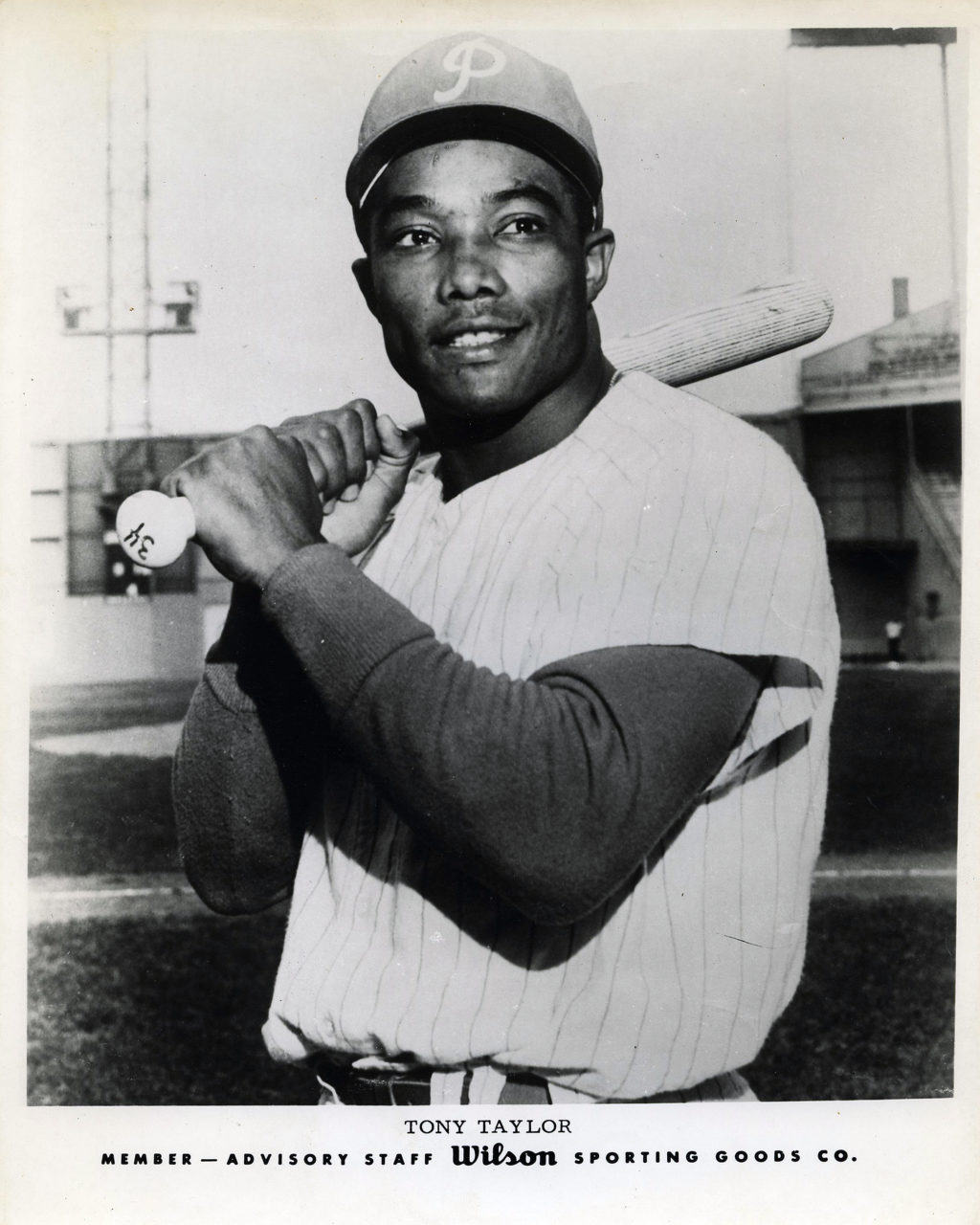 Tony Taylor - Philidelphia Phillies - bat on shoulder - B/W - TaylorTony857.jpg - 8x10