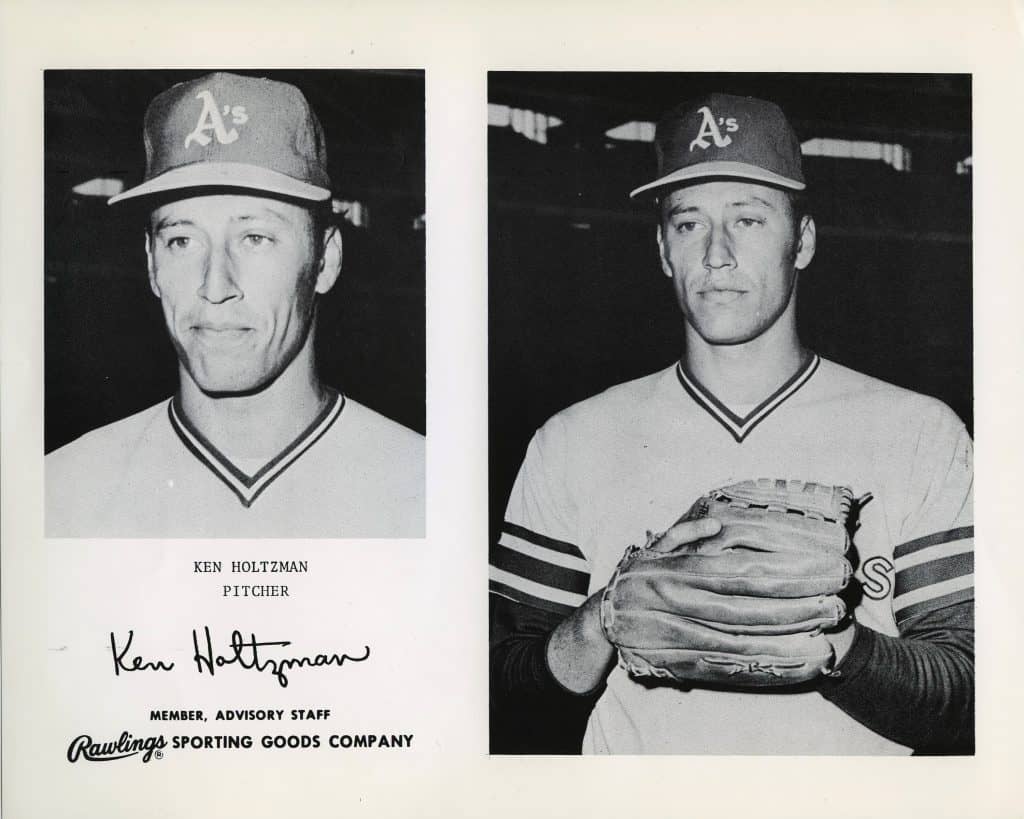 Ken Holtzman - Oakland Athletics - horizontal 2 poses - B/W - Holtzman-en-1018.jpg - 8x10