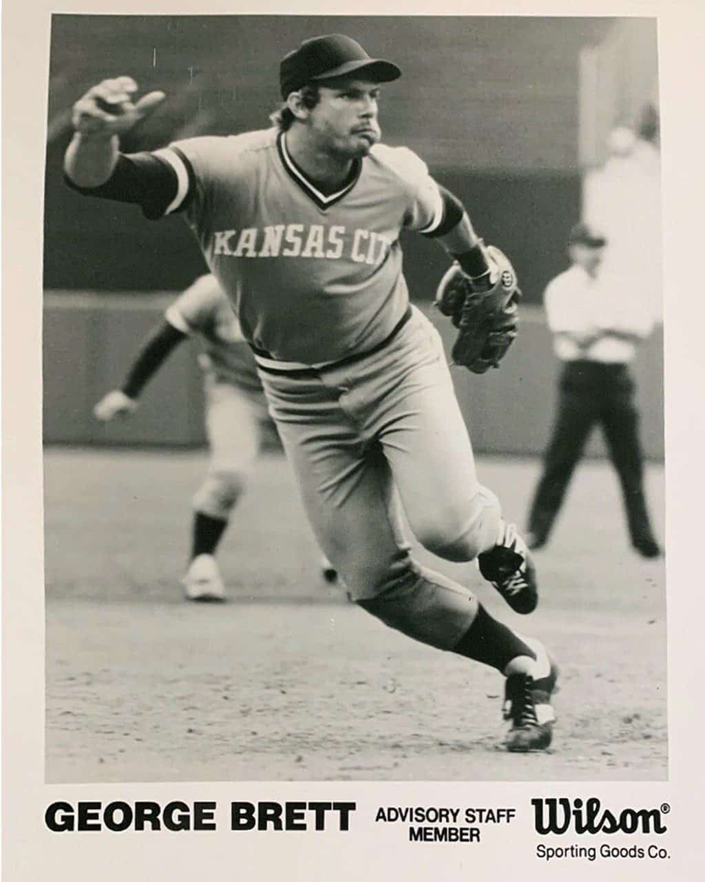 George Brett - Kansas City Royals - full length action - B/W - BrettGeorge_WILSON.jpg - 8x10