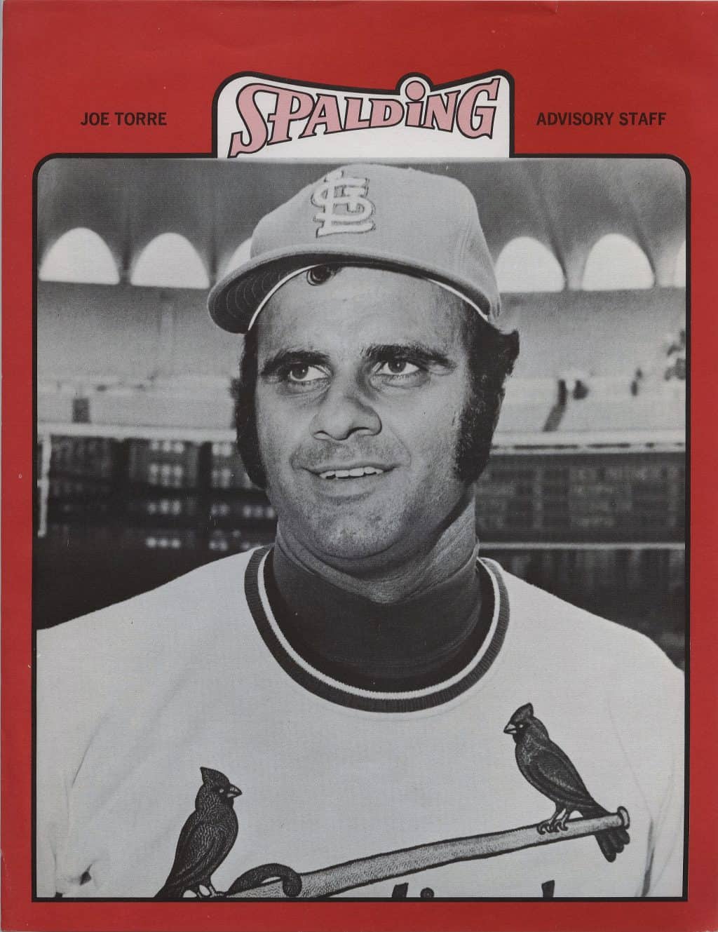 Joe Torre - St Louis Cardianls - Head Shot-Red frame - B/W - TorreJoe002.jpg - 9x12