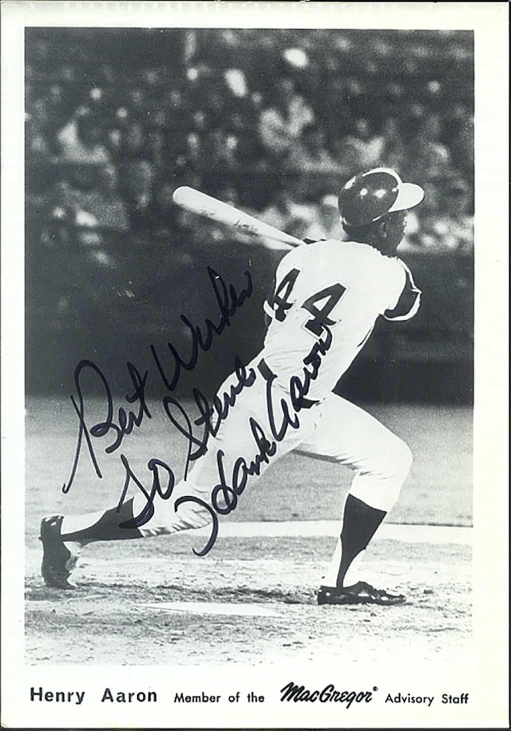 Hank Aaron - Atlanta Braves - Action - B/W - AaronHank04 - 5x7